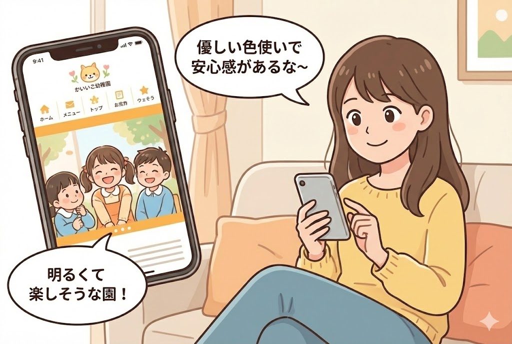 スマホで見た際の配色イメージ