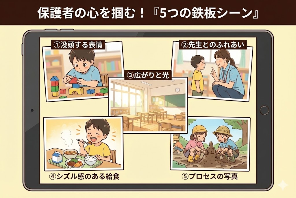 園庭や園舎の全景を明るく撮影した写真