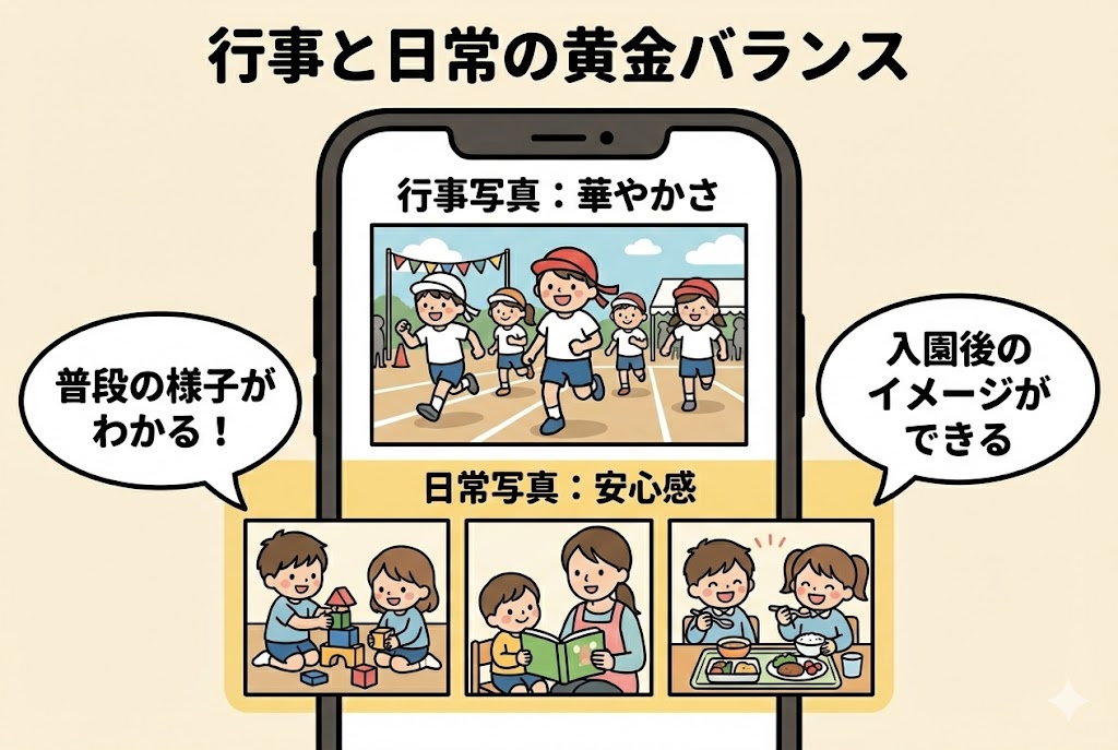 行事と日常の写真をバランスよく掲載したホームページ